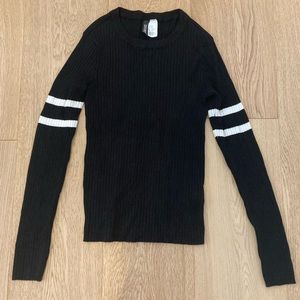 H&M Divided Fitted Black Stripe Sweater XS